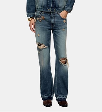 Jeans destroyed avec spille bijou - Liu Jo - Denim bleu foncé