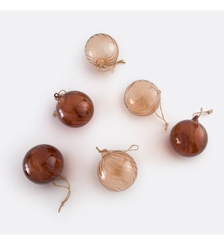 Lot de 12 boules en verre torsadé - La Redoute Interieurs - Multicolore