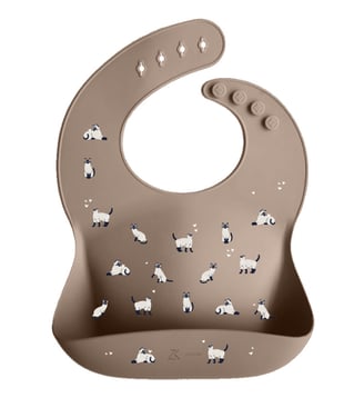 Bavoir en silicone - Zakuw - Marron