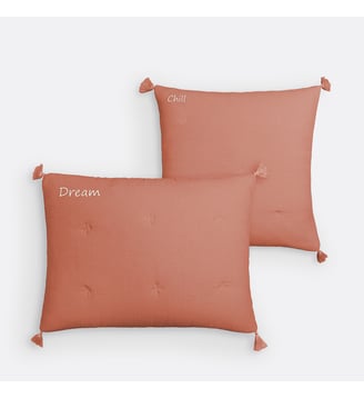 Housse coussin gaze de coton personnalisée Kumla La Redoute Interieurs