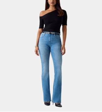 Jean sexy flare coton denim - Guess - Bleu