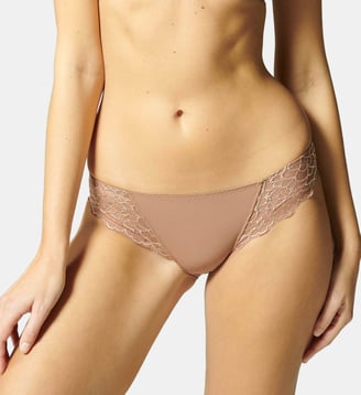 Slip Caresse dentelle - Simone Pérèle - Marron
