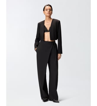 Pantalon portefeuille wide leg - Pinko - Limousine noire