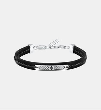 Bracelet RECYCLED LEATHER - Maserati - Black stainless steel