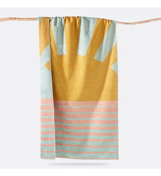 Serviette de plage éponge velours 420g - La Redoute Interieurs - Multicolore