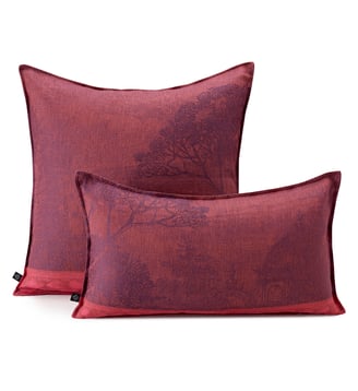 Housse de coussin Symphonie Baroque - Le Jacquard Francais - Rouge foncé