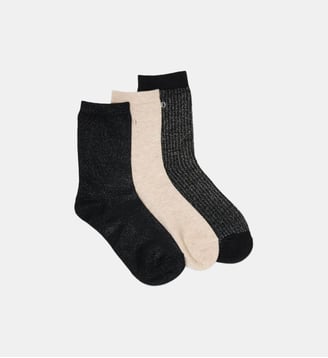 Pack de 3 Chaussettes - Odaje - Noir argenté champagne