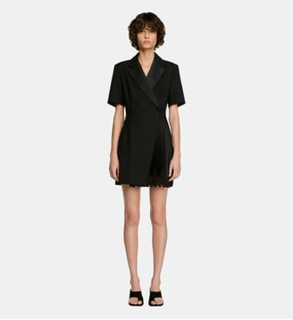 Robe portefeuille col tailleur - Sandro - Noir