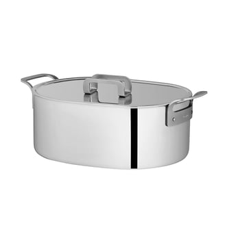 Cocotte Ovale 24 Cm Avec Couvercle - Expert - Degrenne - Gris