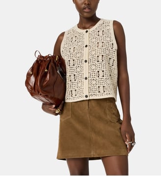 Gilet sans manche en guipure - CHADIA - Gerard Darel - Naturel