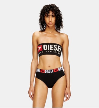 Soutien-gorge sans bretelles avec maxi logo - Diesel - Noir