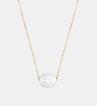 Collier, agate blanche, or jaune - Morganne Bello - Or jaune