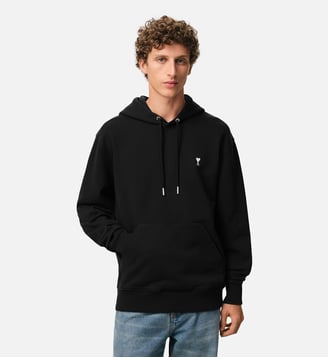 Hoodie en coton Ami de Coeur - AMI Paris - Noir et blanc crème