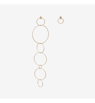 Boucles d'oreilles dorées asymetrique - CIRCLE - Caroline Najman - Doré