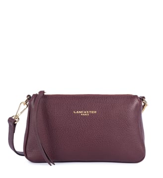Pochette Dune en cuir - Lancaster - Bordeaux foncé