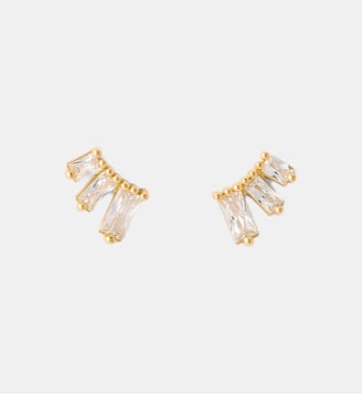 Petites puces d'oreilles 3 zircon argent garanti 925 - Balaboosté - Doré