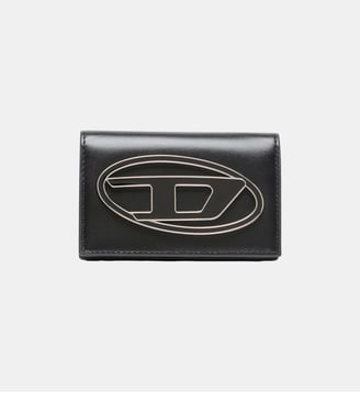 Porte-cartes en cuir avec Oval D émaillé - Diesel - Noir