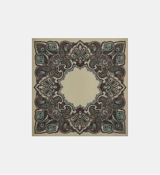 Carré Stan Paisley - Bompard - Avoine et vert de gris