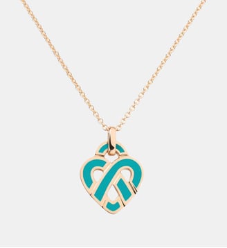 Pendentif Cœur Entrelacé Émail - Poiray - Or rose