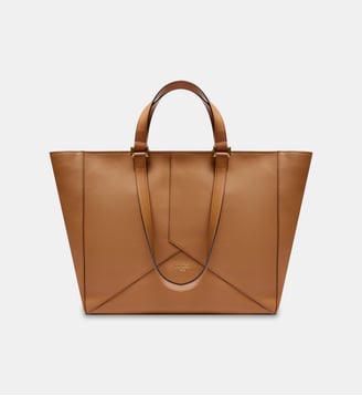  Sac cabas zippé M en cuir signature - Lancel - Marron