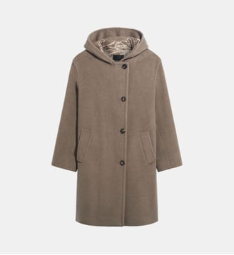 Manteau à capuche en laine vierge - ADRAAIDA - Gerard Darel - Muscade