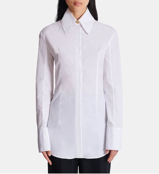 Chemise en popeline de coton - Balmain - White