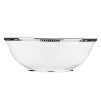 Saladier en porcelaine finition platine - MALMAISON - Christofle - Blanc