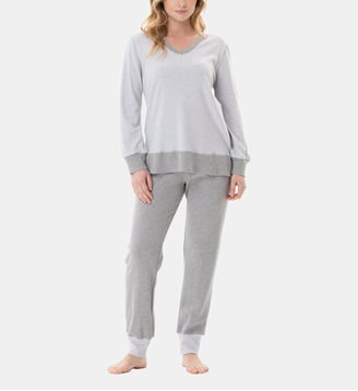 Pyjama en coton FLOCON 102 - Lingerie Le Chat - Gris