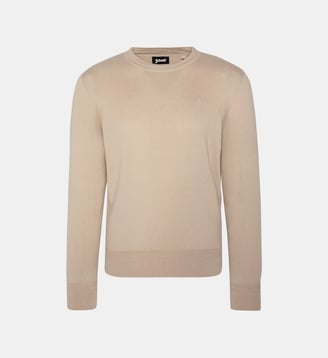Pull col rond en maille fine - Schott - Beige clair