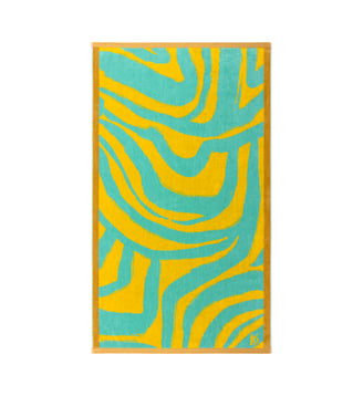 Serviette de plage  en coton - Yves Delorme - Bleu
