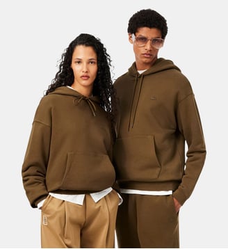Sweatshirt à capuche molleton épais - Lacoste - Marron mascara