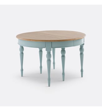 Table à manger, ronde, extensible, 4 à 12 personnes - La Redoute Interieurs - Bleu clair