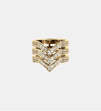 Bague Stairway 3 rangs Diamants et Or Jaune - Statement - Or jaune