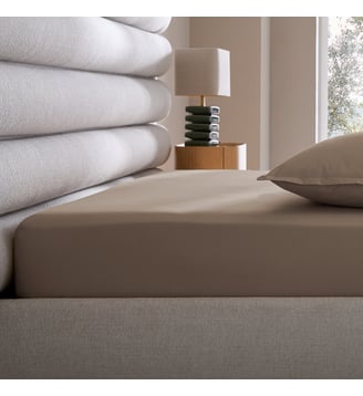 Drap-housse percale de coton 120 fils, bonnet 30 cm AM.PM
