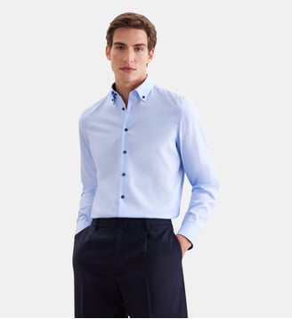 Chemise d'affaires 1/1 Slim Col boutonné - Seidensticker - Bleu