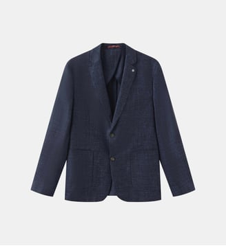 Blazer Simoncini en laine - Serge Blanco - Bleu
