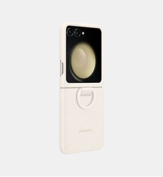 Coque Z Flip 5 avec anneau sillicone Crème - Samsung - Beige