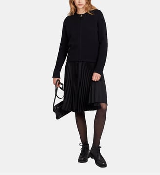 cardigan Zip en cachemire gris anthracite - Agnès b. - Noir