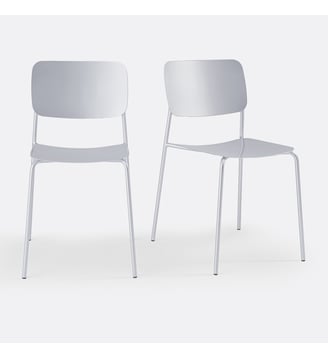 Lot de 2 chaises métal acier - La Redoute Interieurs - Inox