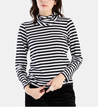 t-shirt en coton à rayures - Agnès b. - Noir et blanc