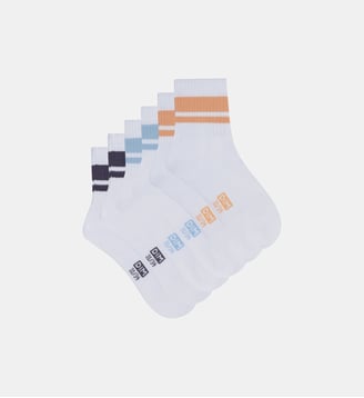Lot de 3 paires de chaussettes rayées Dim Sport - Dim - Blanc