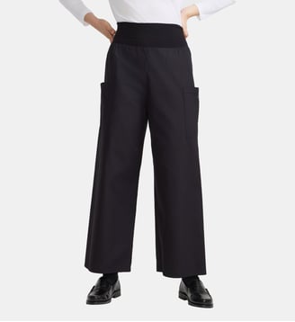 pantalon large taille élastique - Agnès b. - Noir