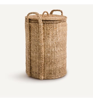 Panier rond à couvercle jacinthe d'eau H60 cm - AM.PM - Naturel