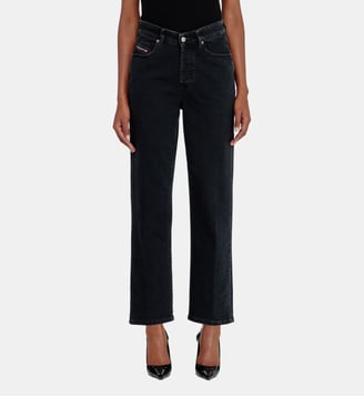 Regular Jeans High Waist 1981 D-Went - Diesel - Noir et gris foncé