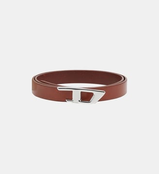 Ceinture 2 cm en cuir avec boucle métallique D - Diesel - Marron