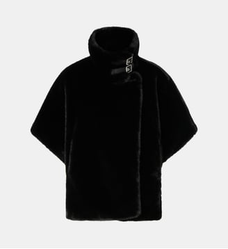 Cape en fourrure synthétique - Pinko - Limousine noire