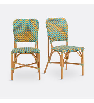 Lot de 2 chaises tressées - La Redoute Interieurs - Vert multicolore