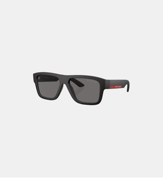 Lunettes de soleil Carré PS 04ZS - Prada Linea Rossa - Caoutchouté noir