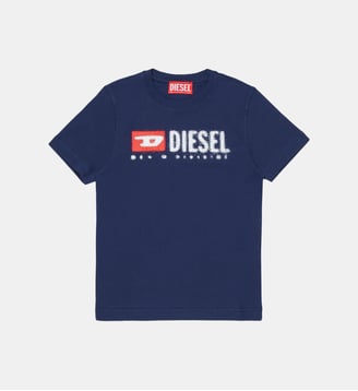 T-shirt en jersey à logo Diesel Denim Division - Diesel Kids - Bleu