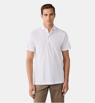 Polo Coupe Regular À Manches Courtes En Piqué - Hackett London - Blanc
